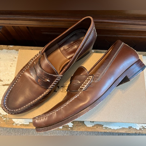 Trask Sadler Brandy American Steer brown men’s shoes size 8 1/2 M. - Picture 2 of 6